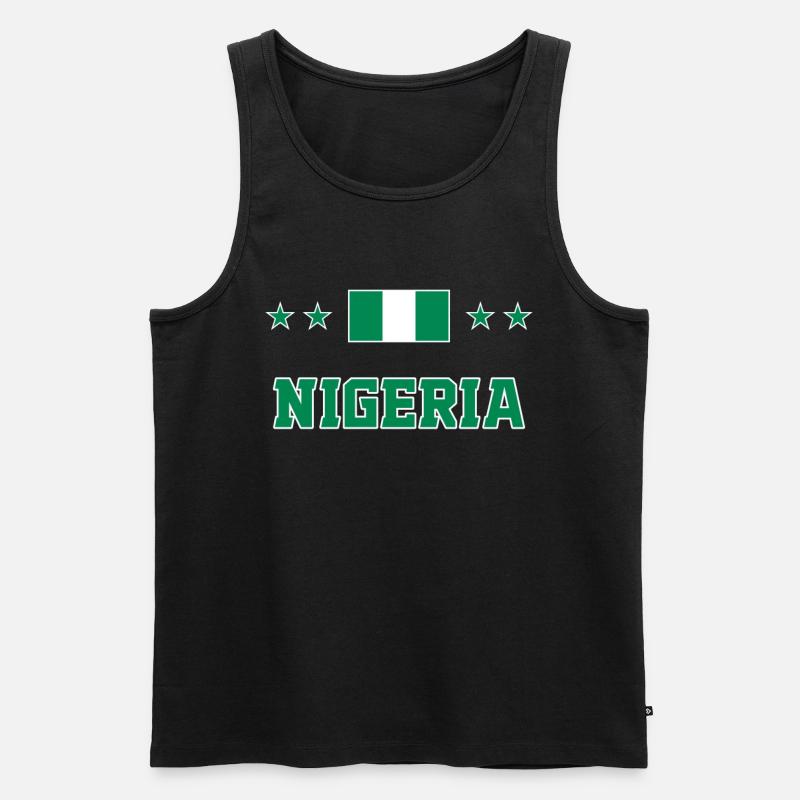 Nigeria - Männer Premium Bio Tank Top - Schwarz