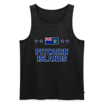Pitcairn (Îles) - Débardeur bio Premium Homme - noir - Devant - AI Model Male 178 light (178cm)