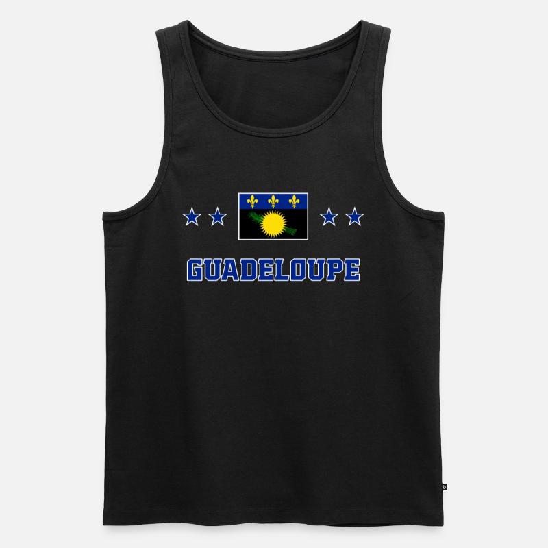 Guadeloupe - Männer Premium Bio Tank Top - Schwarz