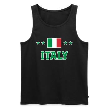 Italie - Débardeur bio Premium Homme - noir - Devant - AI Model Male 178 light (178cm)