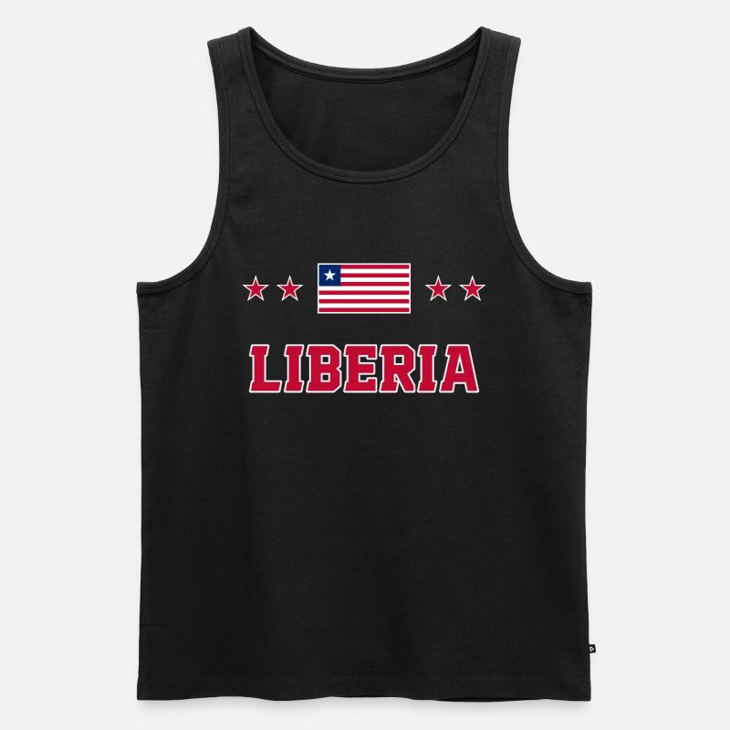 Liberia - Männer Premium Bio Tank Top - Schwarz