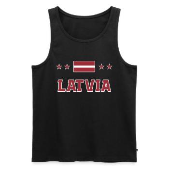 Lettland - Männer Premium Bio Tank Top - Schwarz - Vorne - AI Model Male 178 light (178cm)