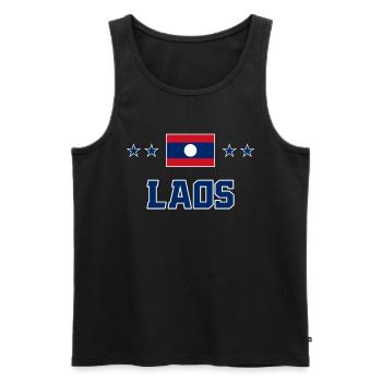 Laos - Men's Premium Organic Tank Top - black - Front - AI Model Male 178 light (178cm)
