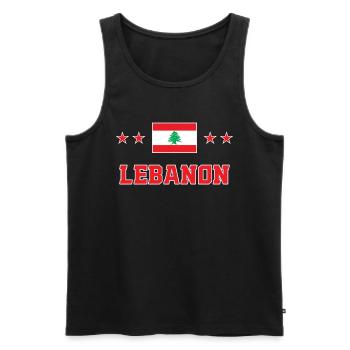 Libanon - Männer Premium Bio Tank Top - Schwarz - Vorne - AI Model Male 178 light (178cm)
