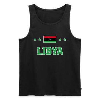 Libyen - Männer Premium Bio Tank Top - Schwarz - Vorne - AI Model Male 178 light (178cm)