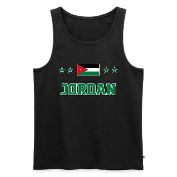 Jordanie - Débardeur bio Premium Homme - noir - Devant - AI Model Male 178 light (178cm)