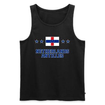Netherlands Antilles - Men's Premium Organic Tank Top - black - Front - AI Model Male 178 light (178cm)