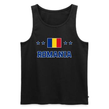 Rumänien - Männer Premium Bio Tank Top - Schwarz - Vorne - AI Model Male 178 light (178cm)