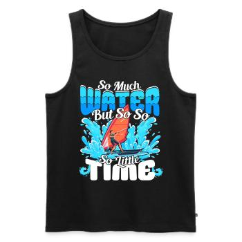 So much water but so little Time - Windsurfer - Men's Premium Organic Tank Top - black - Front - Michal (187cm)