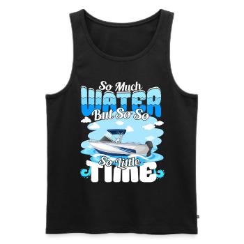So much water but so little Time - Motorboat - Men's Premium Organic Tank Top - black - Front - Michal (187cm)