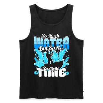 So much water but so little Time - Angler fishing - Men's Premium Organic Tank Top - black - Front - AI Model Male 178 light (178cm)