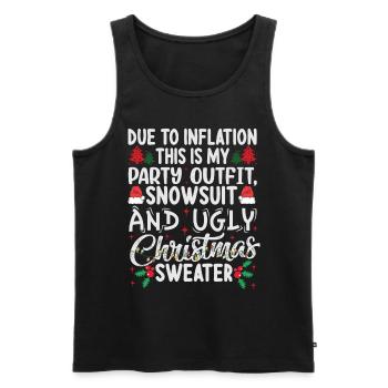 Due to Inflation - funny Christmas saying - Men's Premium Organic Tank Top - black - Front - AI Model Male 178 light (178cm)