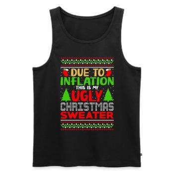 Due to Inflation - Ugly Christmas Sweater - Men's Premium Organic Tank Top - black - Front - AI Model Male 178 light (178cm)