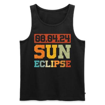 Total Solar Eclipse Usa April 8, 2024 - Men's Premium Organic Tank Top - black - Front - AI Model Male 178 light (178cm)