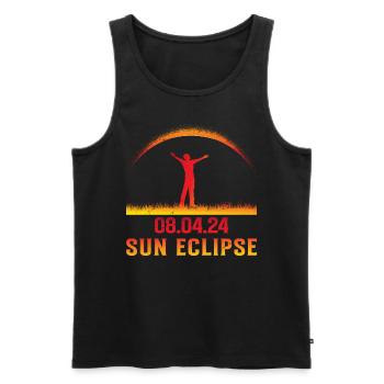 Total Solar Eclipse Usa April 8, 2024 - Men's Premium Organic Tank Top - black - Front - AI Model Male 178 light (178cm)