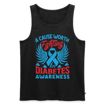 Zusammen Gegen Diabetes Spruch - Männer Premium Bio Tank Top - Schwarz - Vorne - AI Model Male 178 light (178cm)