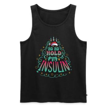 Ho ho hold my Insulin - Weihnachten Diabetes - Männer Premium Bio Tank Top - Schwarz - Vorne - Michal (187cm)