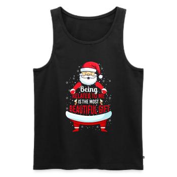 Being Related To Me – Lustiger Weihnachtsmann - Männer Premium Bio Tank Top - Schwarz - Vorne - AI Model Male 178 light (178cm)