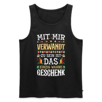 Mit Mir Verwandt Zu Sein Ist das Wahre GEschenk - Männer Premium Bio Tank Top - Schwarz - Vorne - AI Model Male 178 light (178cm)
