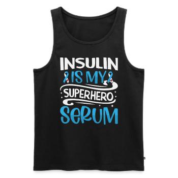 Diabetes Insulin Is My Superhero Serum - Men's Premium Organic Tank Top - black - Front - Michal (187cm)