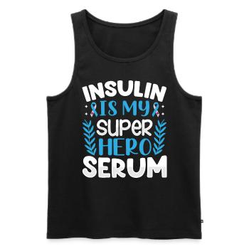 L’insuline pour le diabète est mon sérum de super-héros - Débardeur bio Premium Homme - noir - Devant - AI Model Male 178 light (178cm)