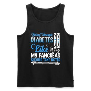 Skiing Through Diabetes Like A Pro My Pancreas - Men's Premium Organic Tank Top - black - Front - AI Model Male 178 light (178cm)