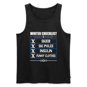 Winter Insulin Checklist for Diabetics - Men's Premium Organic Tank Top - black - Front - AI Model Male 178 light (178cm)