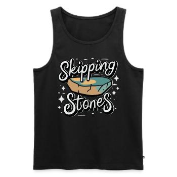 Sauter des pierres - Débardeur bio Premium Homme - noir - Devant - AI Model Male 178 light (178cm)