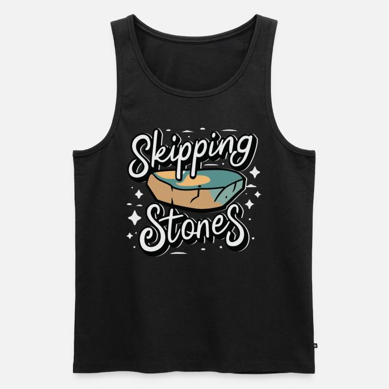 Skipping Stones - Männer Premium Bio Tank Top - Schwarz