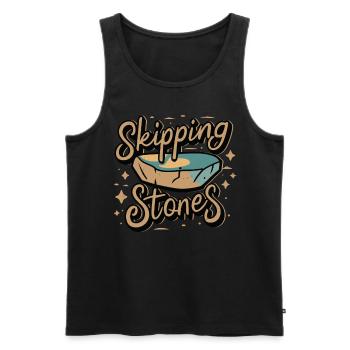 Skipping Stones - Männer Premium Bio Tank Top - Schwarz - Vorne - AI Model Male 178 light (178cm)
