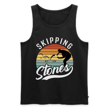 Skipping Stones - Männer Premium Bio Tank Top - Schwarz - Vorne - AI Model Male 178 light (178cm)