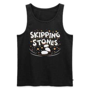 Skipping Stones - Männer Premium Bio Tank Top - Schwarz - Vorne - AI Model Male 178 light (178cm)
