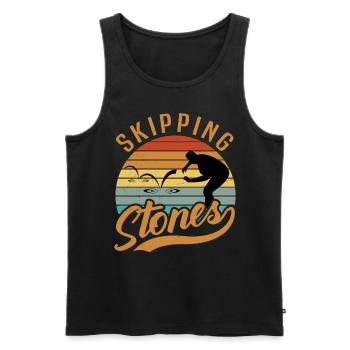 Skipping Stones - Männer Premium Bio Tank Top - Schwarz - Vorne - AI Model Male 178 light (178cm)