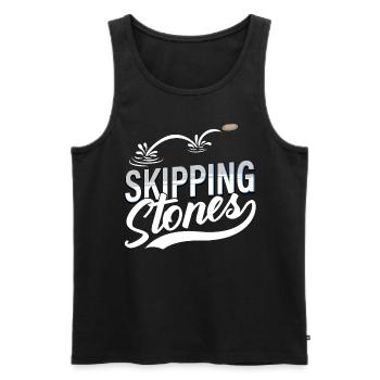 Skipping Stones - Männer Premium Bio Tank Top - Schwarz - Vorne - AI Model Male 178 light (178cm)