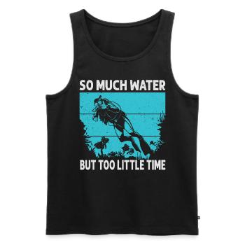 Tant d’eau mais trop peu de temps - Débardeur bio Premium Homme - noir - Devant - AI Model Male 178 light (178cm)