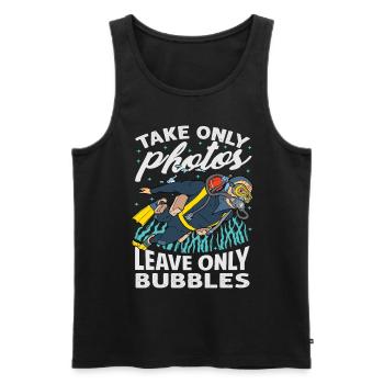 Take Only Photos - Leave Only Bubbles Umwelt - Männer Premium Bio Tank Top - Schwarz - Vorne - AI Model Male 178 light (178cm)