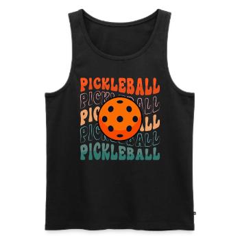 Pickleball Pickleball Pickleball - Männer Premium Bio Tank Top - Schwarz - Vorne - AI Model Male 178 light (178cm)