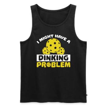 I Might Have A Dinking Problem - Pickleball - Men's Premium Organic Tank Top - black - Front - AI Model Male 178 light (178cm)
