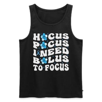Hocus Pokus J’ai besoin d’insuline pour me concentrer - Diabète - Débardeur bio Premium Homme - noir - Devant - AI Model Male 178 light (178cm)