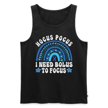 Hocus Pokus J’ai besoin d’insuline pour me concentrer - Diabète - Débardeur bio Premium Homme - noir - Devant - AI Model Male 178 light (178cm)