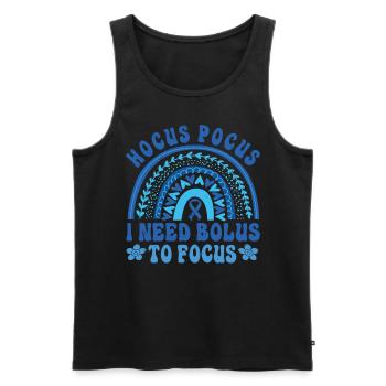 Hocus Pokus J’ai besoin d’insuline pour me concentrer - Diabète - Débardeur bio Premium Homme - noir - Devant - AI Model Male 178 light (178cm)