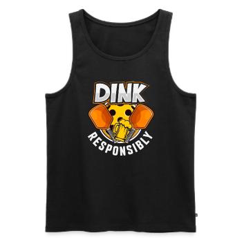 Dink Responsibly - Funny Pickleball Saying - Men's Premium Organic Tank Top - black - Front - AI Model Male 178 light (178cm)