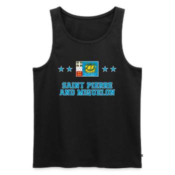 Saint Pierre and Miquelon - Men's Premium Organic Tank Top - black - Front - AI Model Male 178 light (178cm)