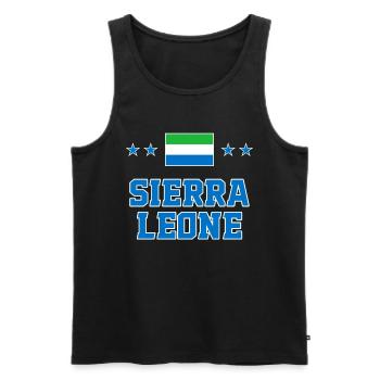 Sierra Leone - Männer Premium Bio Tank Top - Schwarz - Vorne - AI Model Male 178 light (178cm)