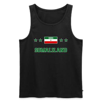 Somaliland - Men's Premium Organic Tank Top - black - Front - AI Model Male 178 light (178cm)