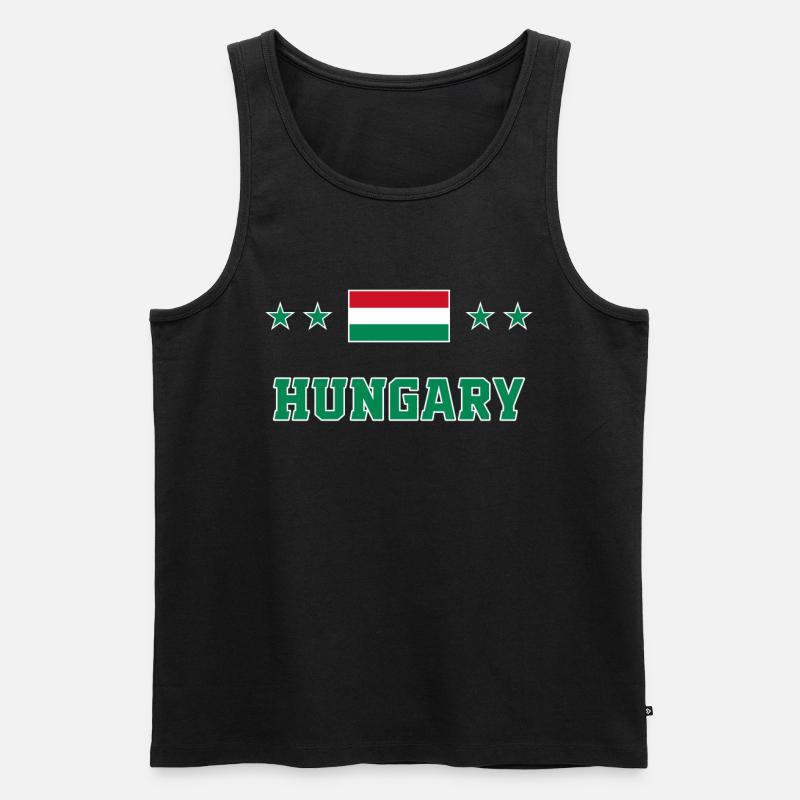Ungarn - Männer Premium Bio Tank Top - Schwarz