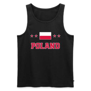 Polen - Männer Premium Bio Tank Top - Schwarz - Vorne - AI Model Male 178 light (178cm)