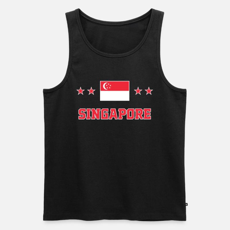 Singapur - Männer Premium Bio Tank Top - Schwarz