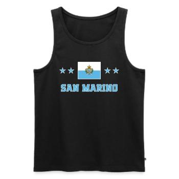 San Marino - Men's Premium Organic Tank Top - black - Front - AI Model Male 178 light (178cm)