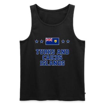 Turks und Caicosinseln - Männer Premium Bio Tank Top - Schwarz - Vorne - AI Model Male 178 light (178cm)